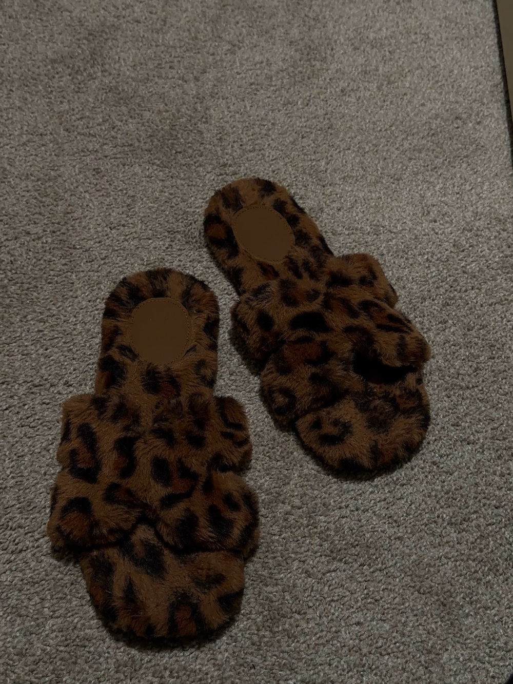a new day Leopard Faux-Fur Slide Slippers - Brown/Black